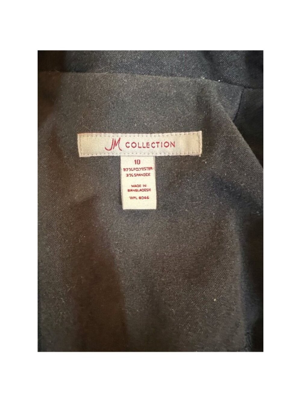 JM Collection Womens Jacket Coat Sz 10 Black Waist Length Buttons Stretch Collar - Picture 4 of 8